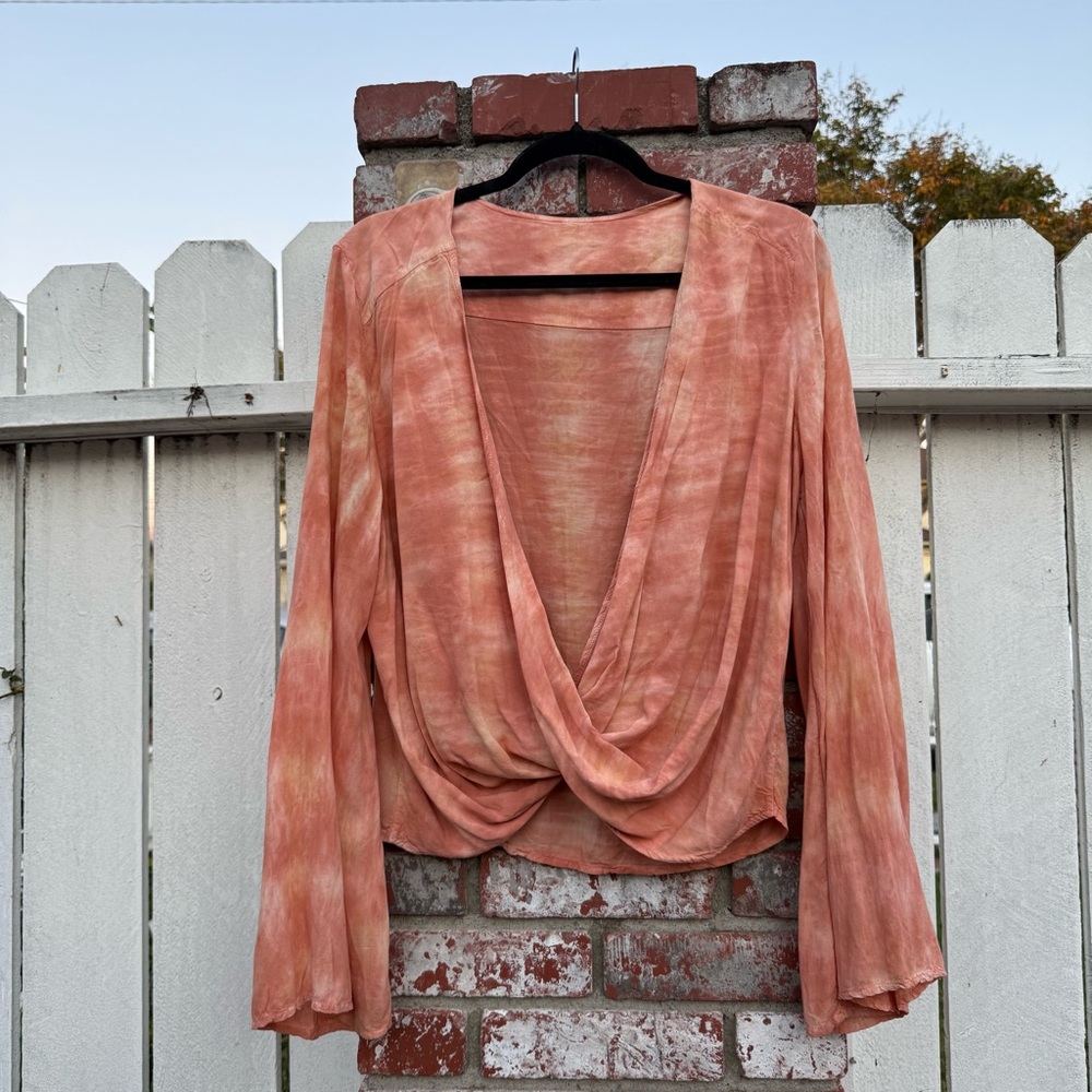 Blue Life Coral Drape Blouse